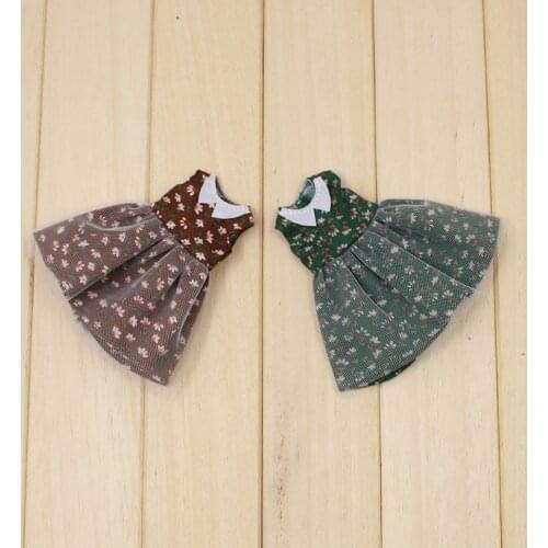 Outfits for Middie Blyth doll Green and Brown dress cute dressing 20cm 1/8 BJD