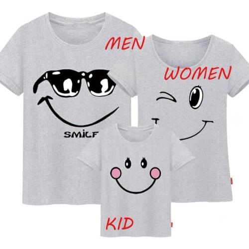 Family Matching Clothes Mother Daughter Dresses Outfits Cotton Casual T-shirts
