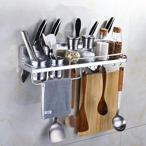 Punch-free kitchen rack wall-mounted storage rack knife rack multifunctional household chopsticks rack