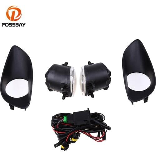 POSSBAY H11 12V 55W Fog Lights Fog Lamps Assembly Coche Front Lower Grilles Cover Fit for Toyota Belta 2006-2012.06 Car Covers