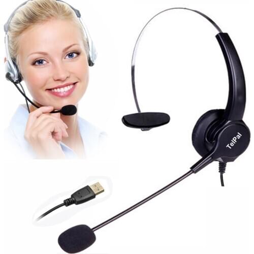 Corded headphones with microphone USB PC Headset Wired USB Headphones Skype for Business With Volume Control for Computer,PC