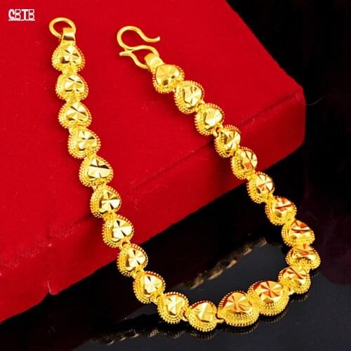 Romantic Love Heart Shaped Ornament Bracelet Luxurious Exquisite Jewelry Bracelet for Womens Valentines Day Gift Wholesale