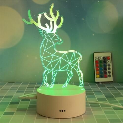 Remote Control 3D Night Light Small Table Lamp Birthday Gift Bedside Light Led Night Light
