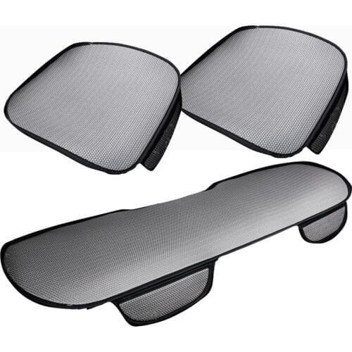 Universal Car Front + Rear Seat Cushions Protector Ice Silk Grey Car Seat Covers