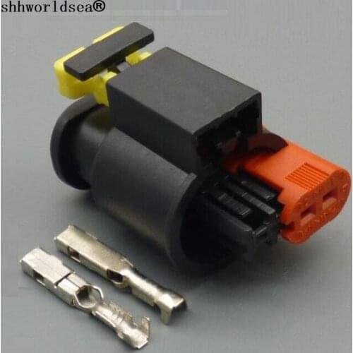 Worldgolden 1.0mm 2Pin waterproof sensor plugs auto cam into the exhaust solenoid valve harness connectors 284556-1