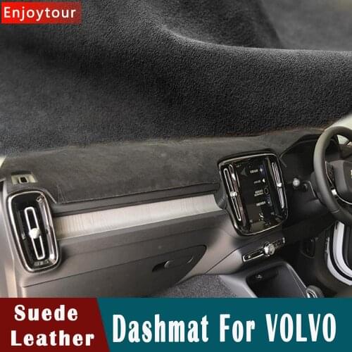 Suede Leather Dashmat Dashboard Cover Dash Mat carpet Car Steering For volvo s60 v60 v40 s80 xc60 S40 C30 xc90 V90 s90cc xc40