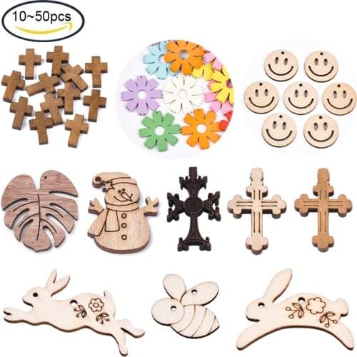 10pcs Wooden Leaf Pendants Undyed Monstera Camel For Necklaces Bracelets Jewelry Making 49x45x3mm, Hole: 1mm