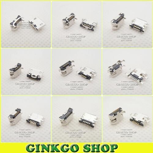 10Models,100pcs total Micro USB 5Pin jack tail sockect, Micro Usb Connector port sockect for samsung Lenovo Huawei ZTE HTC ect