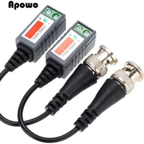 10pcs/lot Coax CAT5 Camera CCTV Passive BNC Video Balun to UTP Transceiver Connector 2000ft Distance Twisted Cable