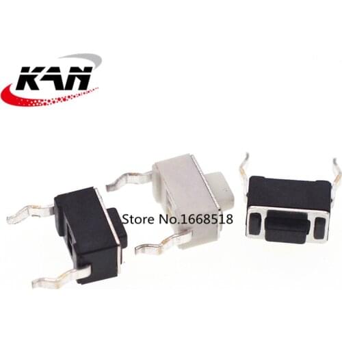 100Pcs/Lot Tact Switch 3x6x4.3 mm DIP 2Pin connectors Push button 3*6*4.3mm Tactile Switches white 3x6x4.3h