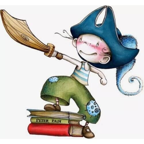 10x10 Pirate holding a knife Transparent Clear Stamps Silicone Seals for DIY scrapbooking photo album Card Making