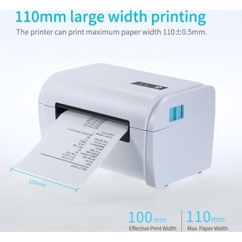 110mm BT Shipping Label Printer with Stand USB Cable High Speed Direct Thermal Printer Receipt Label Maker Sticker