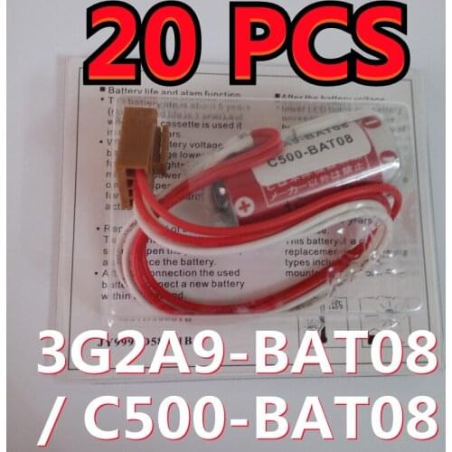 20 PACK Original Battery For OMRON C500-BAT08 3G2A9-BAT08 ER17/33 3.6V PLC Li-ion Battery With Plugs (New Date)