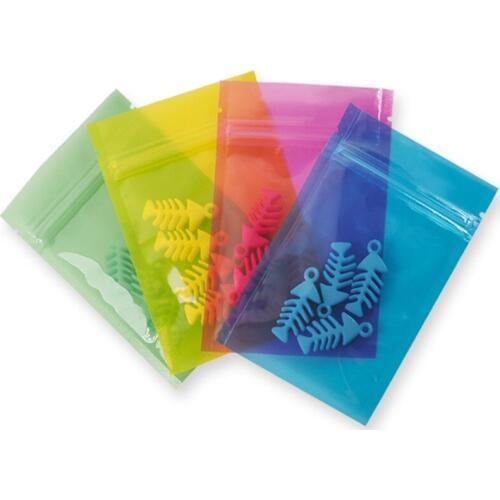 2000pcs Transparent Clear Pink Blue Small Zipper Self seal Bag For Trinkets DIY Gift Display Packing Food Coffee Tea Bag