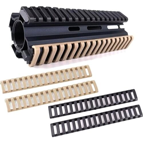 4 Pieces Rubber Rail Covers Plastic Fish Bone Ladder Shape For Rifle Handguard Picatinny 7" Quadrail Protection Cover