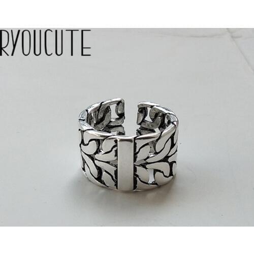 Punk Vintage Silver Color Large Geometric Rings For Women Gifts Girls Open Retro Antique Rings Wedding Jewelry