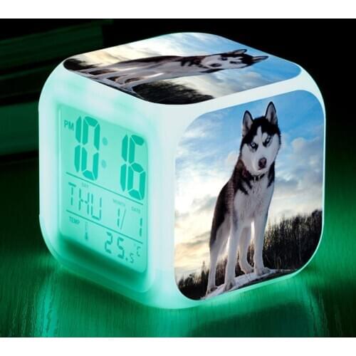 Digital Alarm Clock Cute Dogs Luminous despertador reloj Temperature Watch Kids Bedroom Lamp Tale Clocks Alarm horloge Backlight