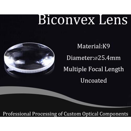 D25.4mm biconvex lens focusing and condensing high precision K9 material optical glass