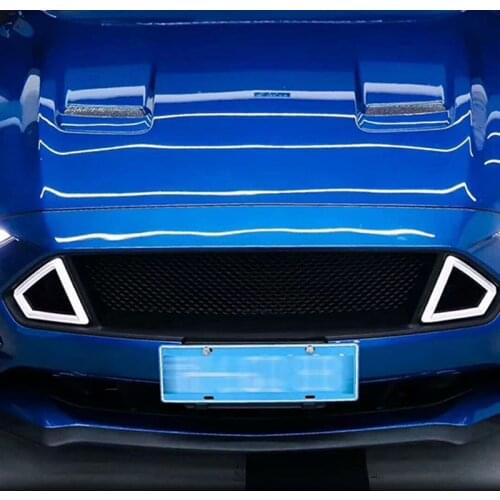 For 18-20 Ford Mustang Shelby Car Racing Grills Decoration Color Changing LED Light Modification Parts