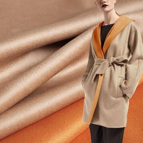 White Waxberry 850g/m Double-Side Ripple Silk Wool Overcoating Garment Materials Women Overcoat DIY cloth Fabrics Freeshipping