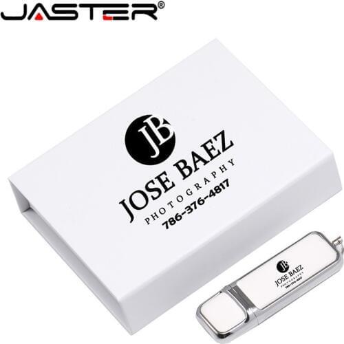 JASTER custom logo colour print leather usb 2.0 memory sticks flash drive pendrive 64GB 32GB 16GB 8GB 4GB gift