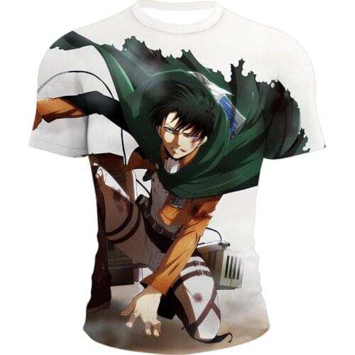 Shingeki No Kyojin Anime T Shirt Camisetas Manga For Men Tops Ropa Hombre Tee Camisa Masculina Verano Koszulki Chemise Homme