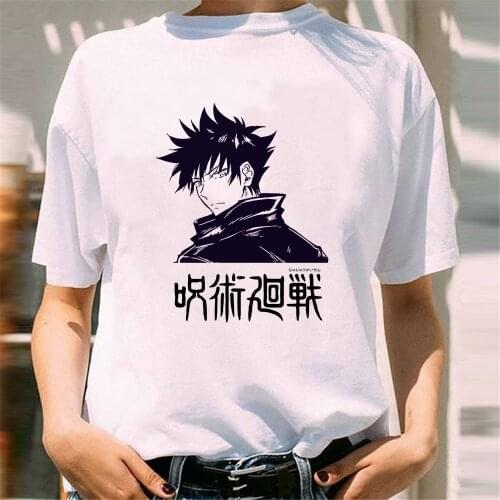 Jujutsu Kaisen Anime Women T Shirt Cartoon Anime Casual T-shirt Fushiguro Megumi Print Tops For Woman Femme Clothes