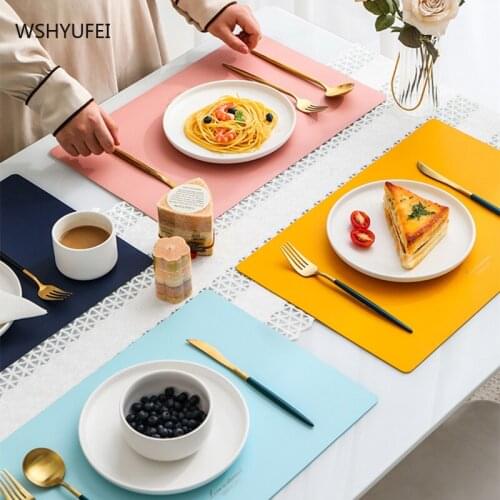 Insulation placemat Nordic boutique leather anti-scald bowl mat Insulation waterproof tray Household coaster Western placemat