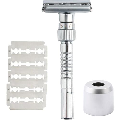 Classic Handle Razor Double-Edged Butterfly Twisted Opening T-Shaped 9-Speed Radical Adjustment Front Razor Unisex Sent 5 Blade