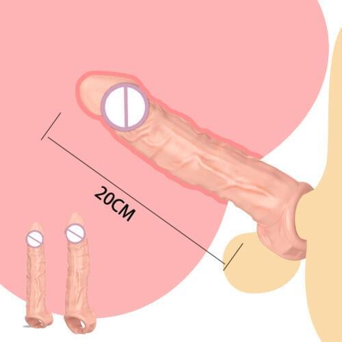 24cm Long Large Size dick Rings Reusable Penis Sleeve Girth Impotence Dick Enlargement Sex Toys Cock Ring For Men Adult Sex Shop