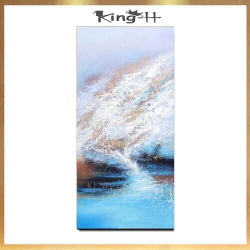 Beautiful Blue abstract oil painting on canvas wall art for home decoration Hand drawn canvas picture for living room bedroom