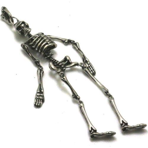 Cool Skull Cranium Long Pendant 316L Stainless Steel Gift For Friend Best