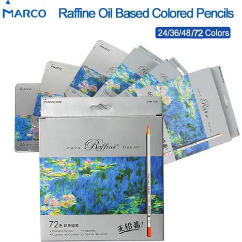 Marco Raffine 7100 Prismacolor Fine Art Oil Colored Pencil 24/36/48/72 Colors Professional Drawing Pencils Sketch Art Supplies