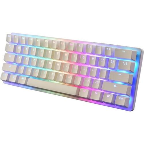 MK22 61 Keys N-Key Rollover Keyboard RGB Mechanical Gaming Wired Keyboard For Desktop Laptop PC Gamer - White RGB Backlit