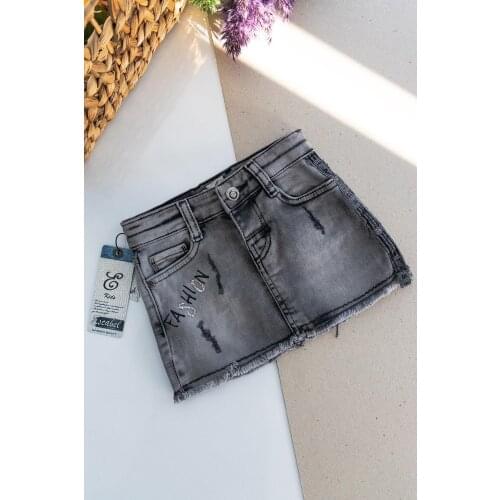 Fashion Stone Embroidered Tumbled Baby Girl Denim Skirt