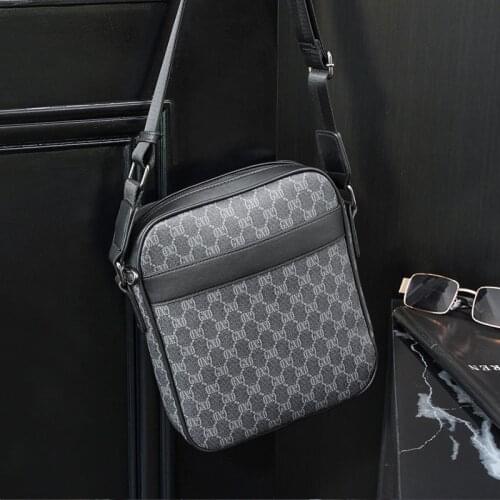 Fashion Plaid Crossbody Bag Men Business Luxury Design Shoulder Bag Men Flap Messenger Bags Male Mobile Phone Purses Handbags