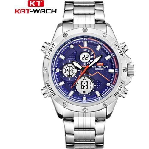 Top Brand KAT-WACH Luxury Digital Analog Watch Mens Sport Dual Display Waterproof Quartz Wristwatch Fashion Relogio Masculino