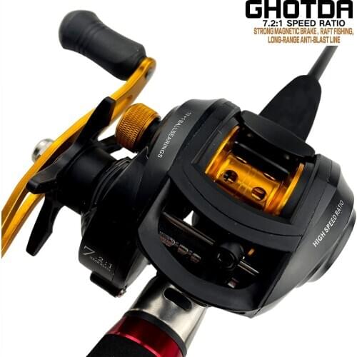 New Baitcasting Reel High Speed 7.2:1 Gear Ratio 17+1BB Fresh Saltwater Magnetic Brake System Ultralight Fishing ReeL GF2000