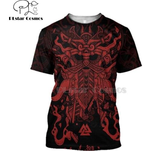 2020 New Fashion Men hoodies 3D Printed Viking Tattoo t-shirt tees shorts sleeve Apparel Unisex Norse cosplay streetwear-17