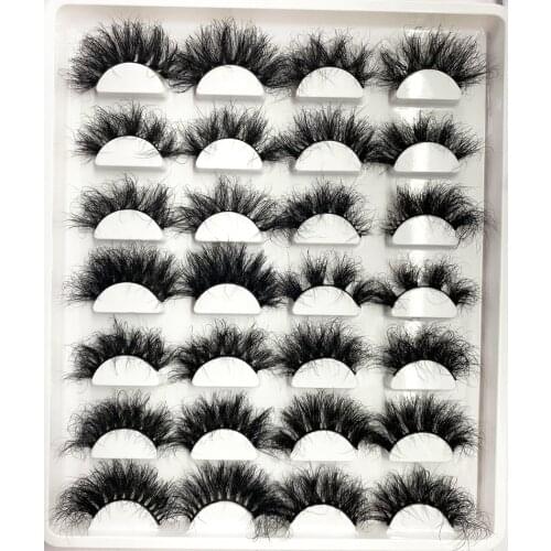 NEW 14 Pairs Fluffy Lashes 25mm 3D Mink Lashes Long Thick Natural False Eyelashes Wholesale Lashes Vendors Makeup Mink Eyelashes