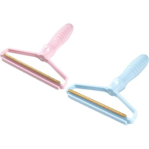 Portable Manual Clothes Lint Remover Fuzz Shaver Brush Tool Coat Double Sided