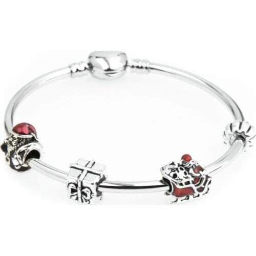 PRF Silver plated Charm Bracelet for Women Snake Chain & Murano Glass Beads Brand Bracelet Authentic Jewelry