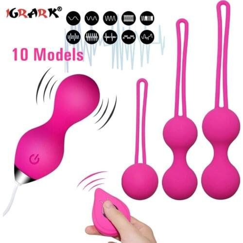 Kegel Balls Smart Love Ball Vaginal Tighten Exercise Machine Vibrator Geisha Ben Wa Ball Anal Sex Toys for Woman 18 Masturbation