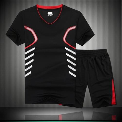 Tracksuit Man 2020 Men Sportswear Set Fitness Summer Quick Dry Men`s 2 Pieces Sets Shorts + T Shirt Male Sportsuit Sweatshirt