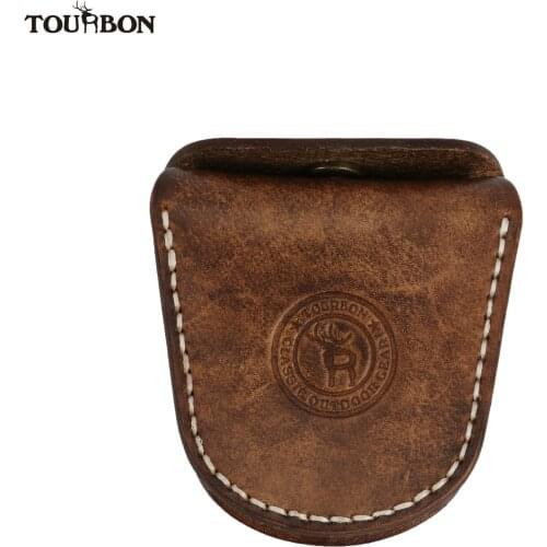 Tourbon Hunting .22LR .38 .45 Ammunition Holder Ammo Shells Waist Pouch Genuine Leather Bullet Slingshot Steel Balls Pouchs