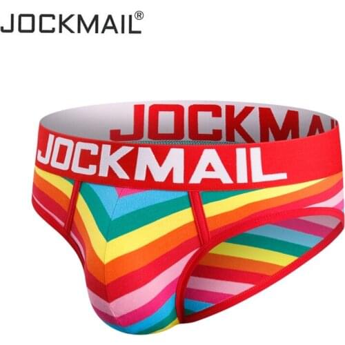 JOCKMAIL 2020 NEW briefs men sexy underwear cotton Striped rainbow fashion Young boy Gay underwear Low waist breathable panties