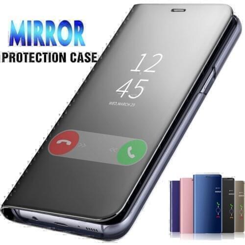 Smart Full Cover Phone Case For Samsung Galaxy S20 Ultra S8 S9 Plus S10 S10e S6 S7 Edge Note 8 9 A6 A8 A7 2018 Mirror Flip Case