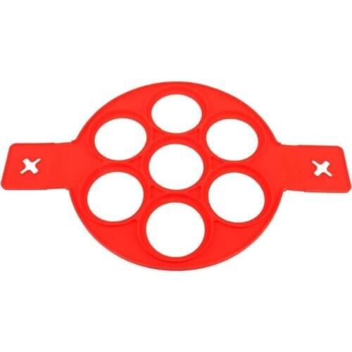 High Quality 7 Hole Round Christmas Silicone Breakfast Fried Egg Pancake Molds Moulds Rings Omelette