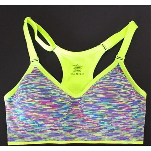 5 Colors Women Professional Sports Bra Fitness Yoga Running Adjustable Shoulder Strap Padded Underwear No Rims Breathable S,M,L