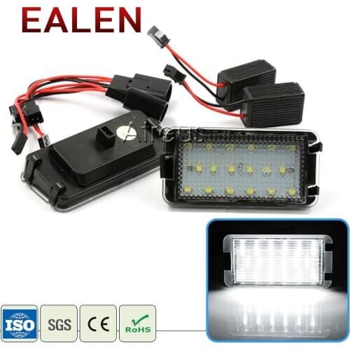 EALEN 1Pair Car LED License Plate Lights For Seat Leon Ibiza Cordoba Toledo III white SMD 12V LED Lamp accessories Bulb kit